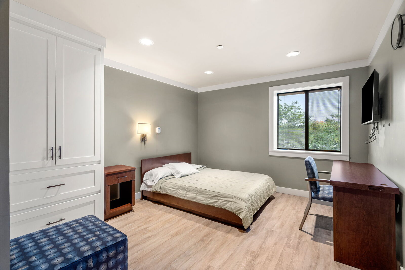 A bedroom at the Haverhill campus